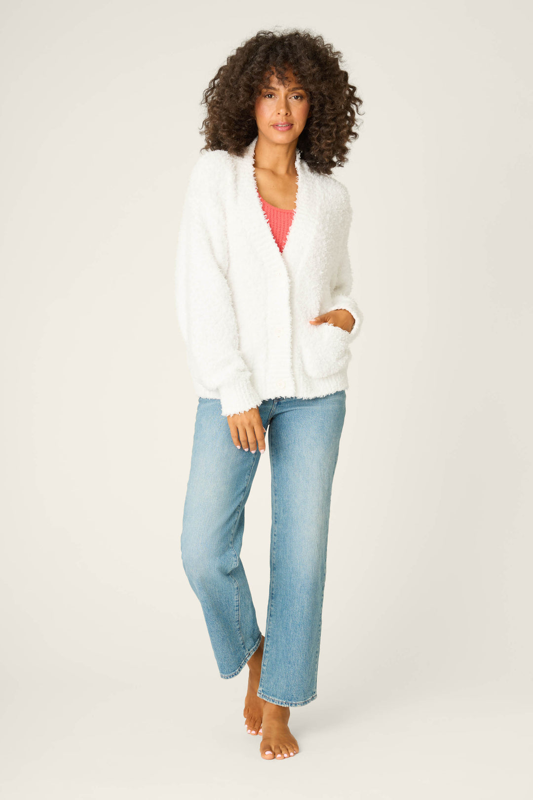 Bundle Up Boucle Ivory Cardigan - Cardigan - P.J. Salvage