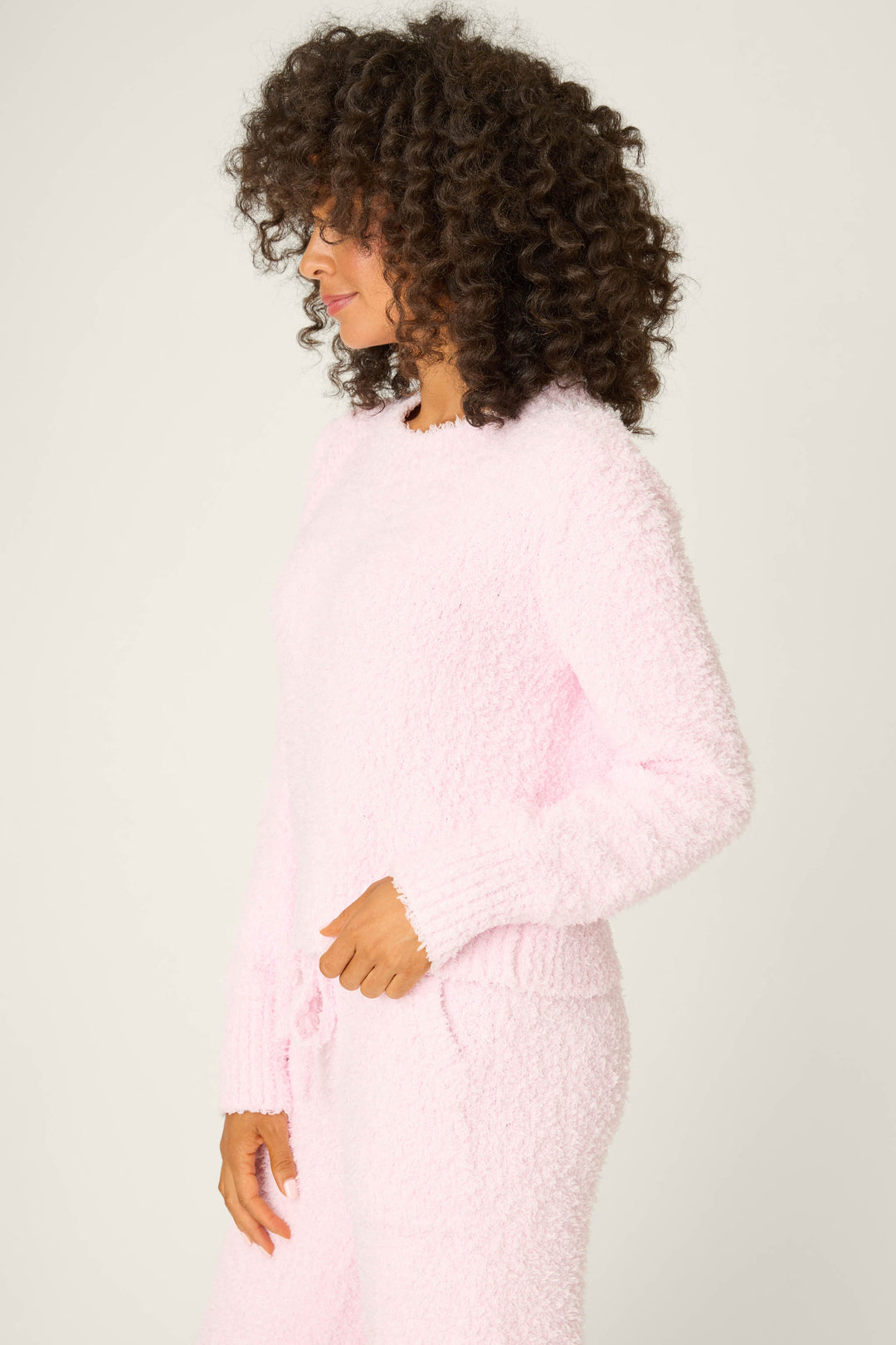 Bundle Up Boucle Pink Long Sleeve Top - Long Sleeve Top - P.J. Salvage