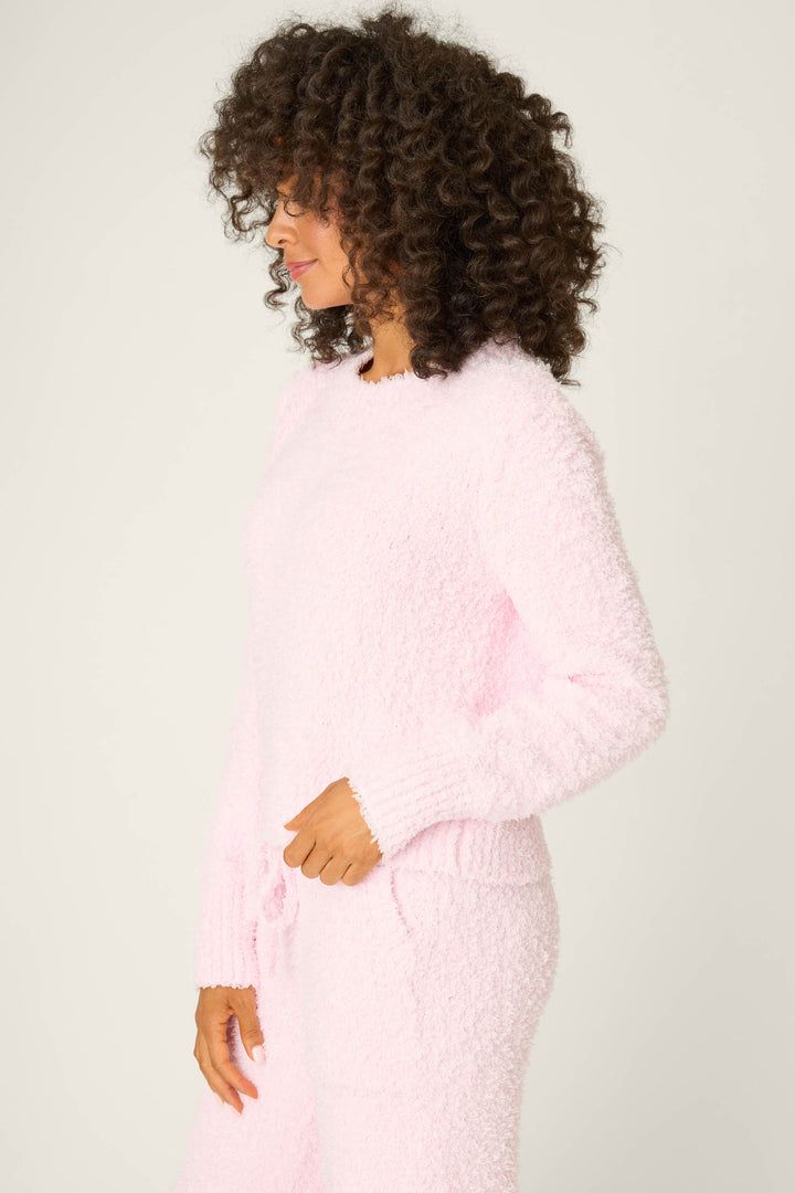 Bundle Up Boucle Pink Long Sleeve Top - Long Sleeve Top - P.J. Salvage