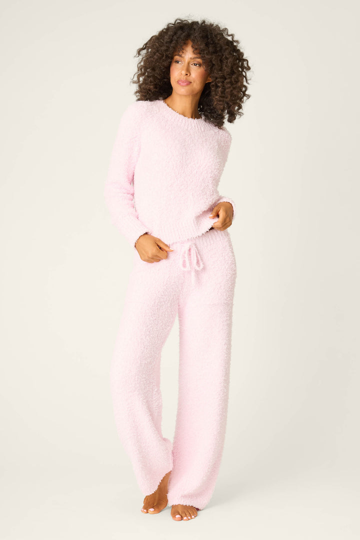Bundle Up Boucle Pink Open Leg Pants - Open Leg Pants - P.J. Salvage