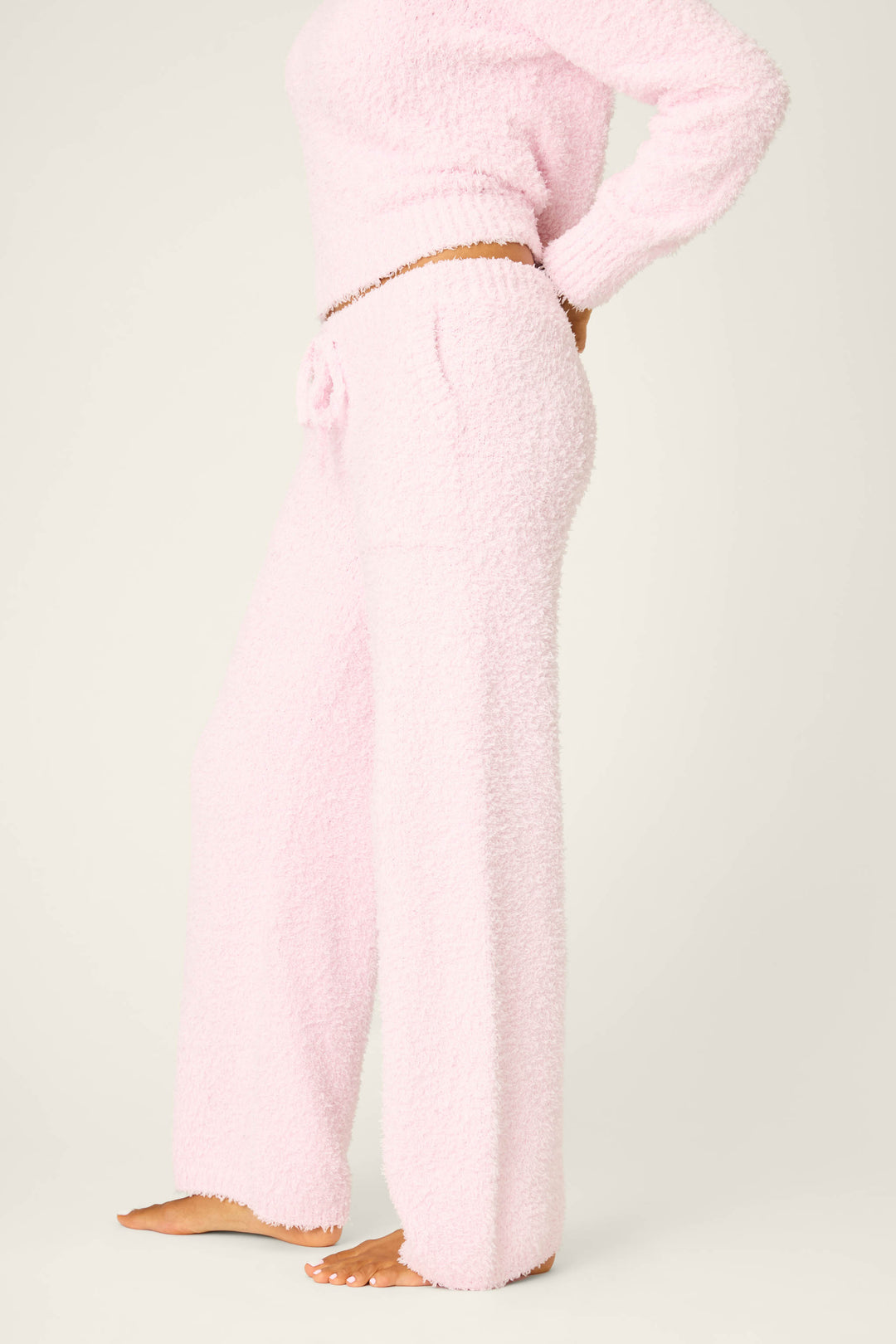 Bundle Up Boucle Pink Open Leg Pants - Open Leg Pants - P.J. Salvage