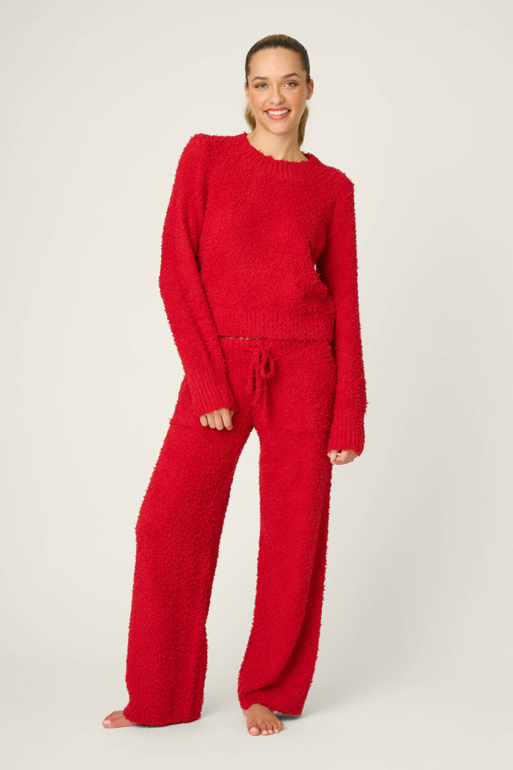 Bundle Up Boucle Red Open Leg Pants - Open Leg Pants - P.J. Salvage