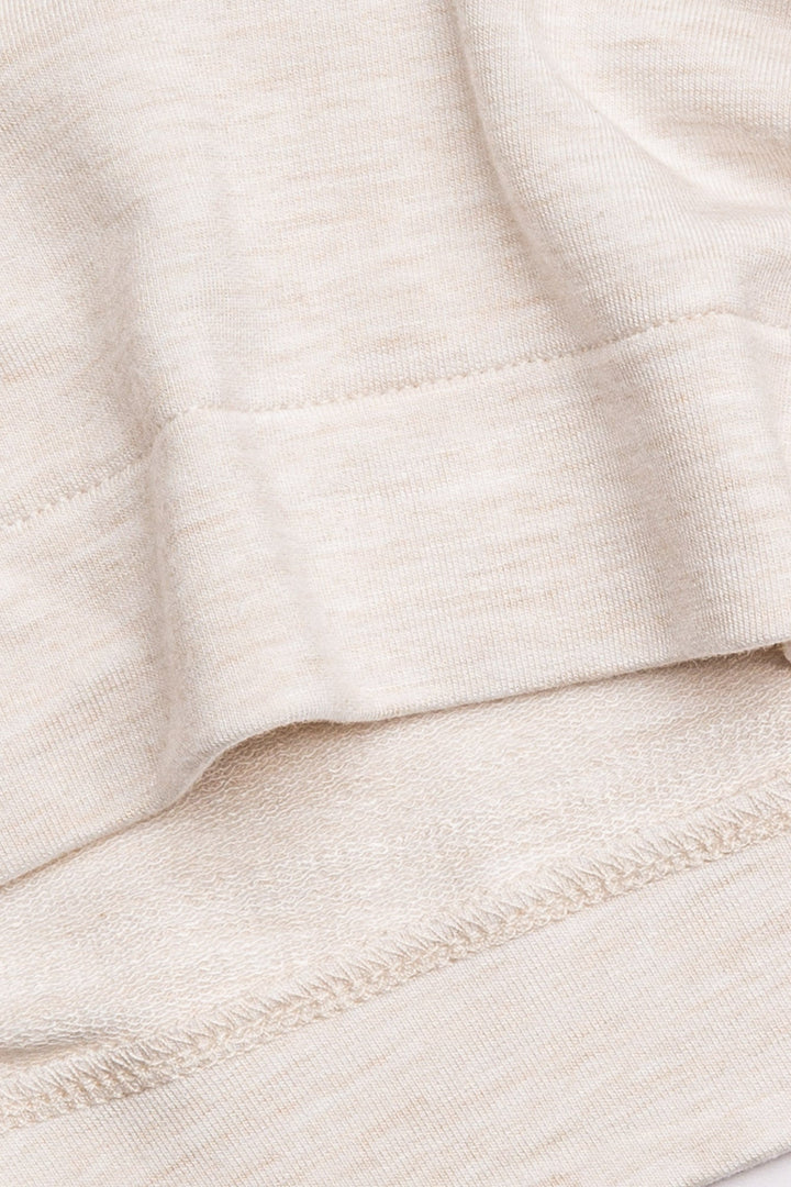 Oatmeal pajama set in a short sleeve button top & comfy pocket short in mini French terry. (7199527567460)