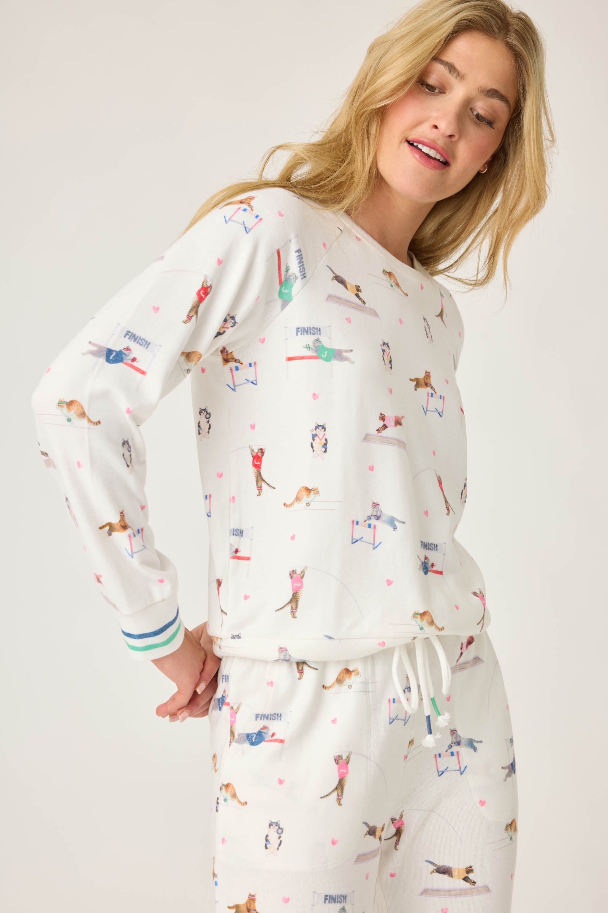 Catletics Cat Print Long Sleeve Top