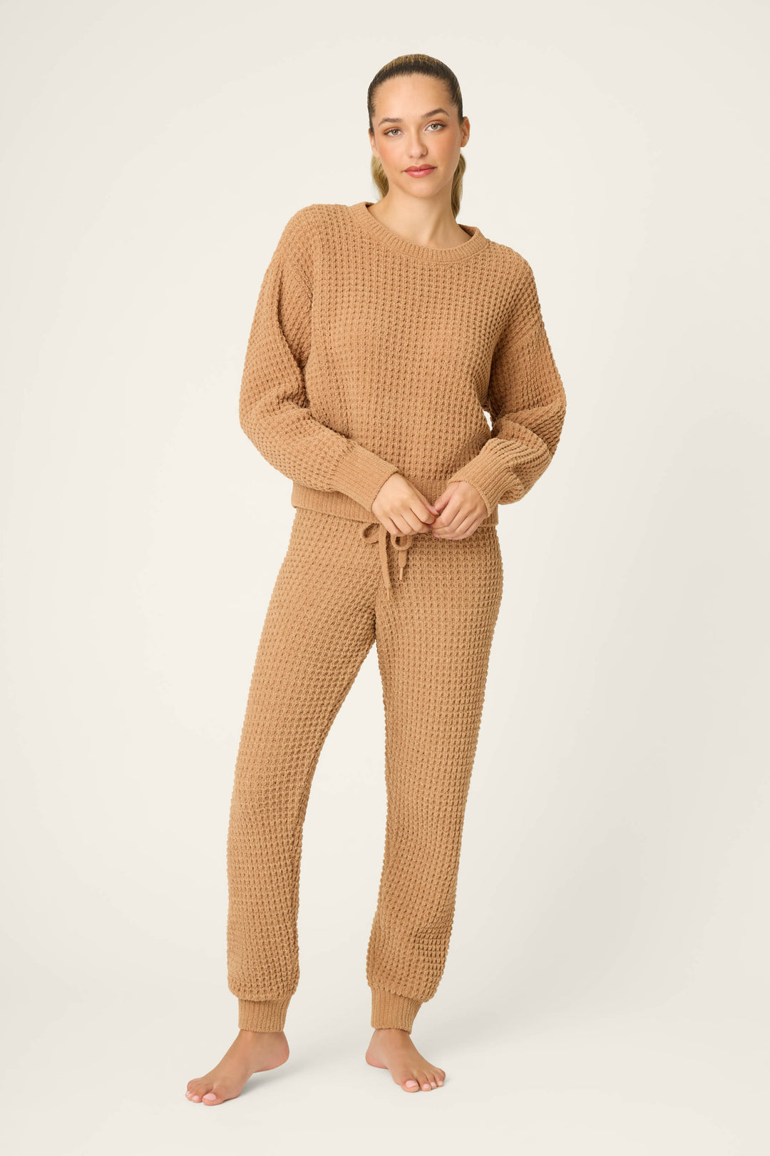 Chenille Waffle Caramel Lounge Set - Lounge Sets - P.J. Salvage
