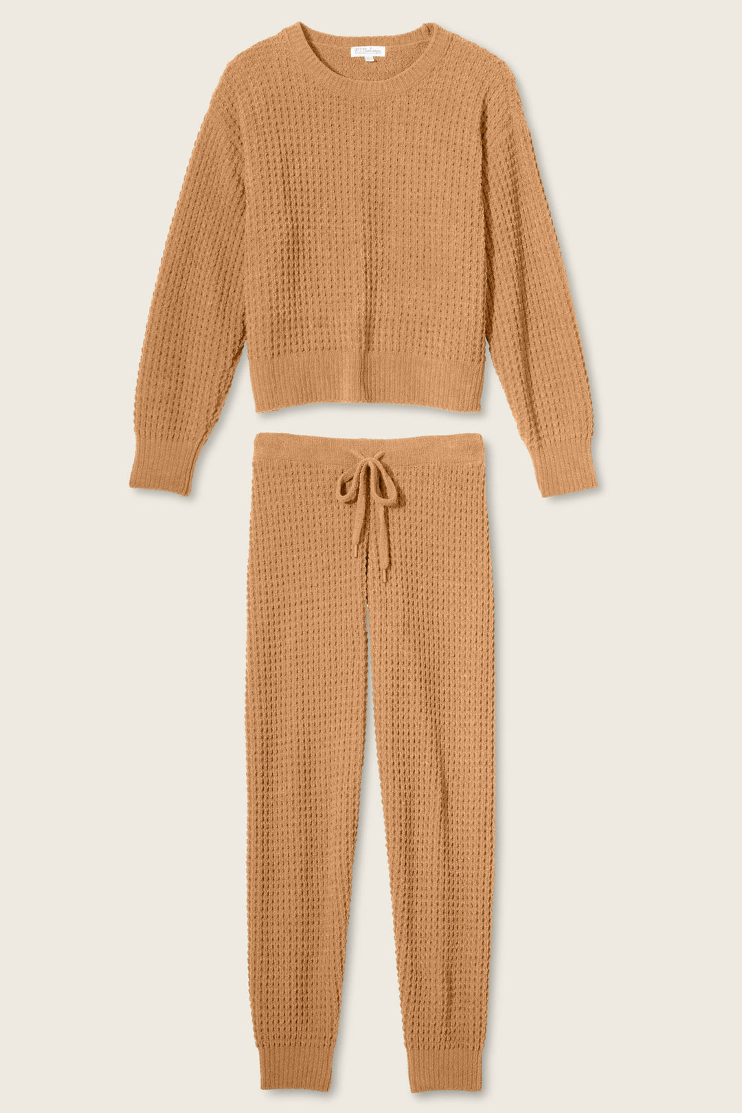 Chenille Waffle Caramel Lounge Set - Lounge Sets - P.J. Salvage