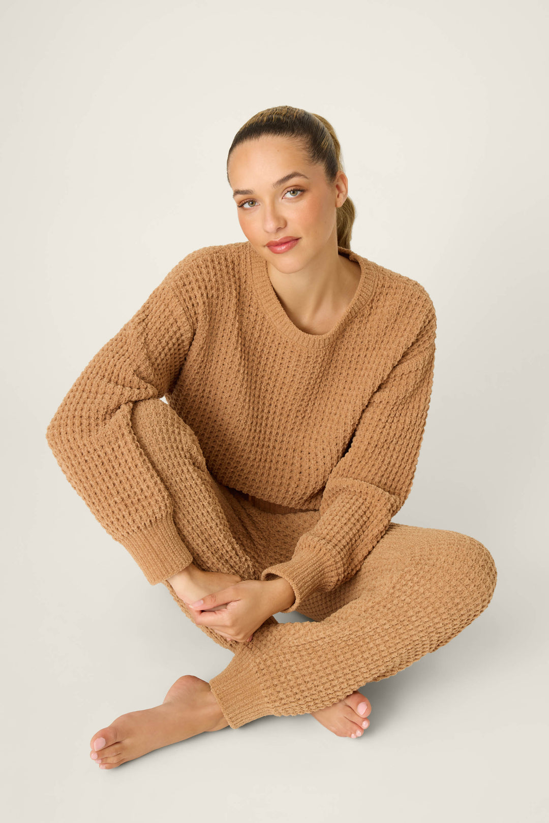 Chenille Waffle Caramel Lounge Set - Lounge Sets - P.J. Salvage