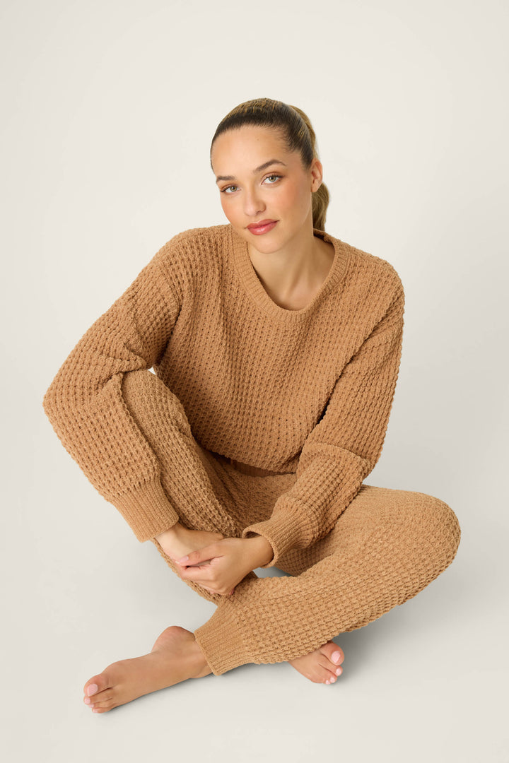 Chenille Waffle Caramel Lounge Set - Lounge Sets - P.J. Salvage