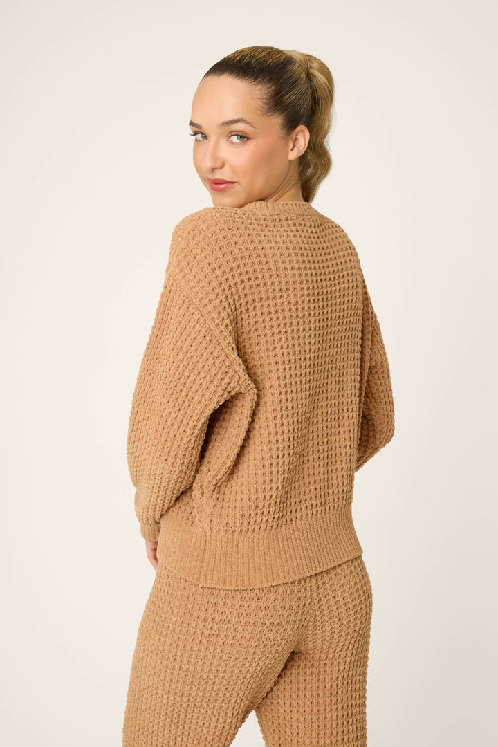 Chenille Waffle Caramel Lounge Set - Lounge Sets - P.J. Salvage