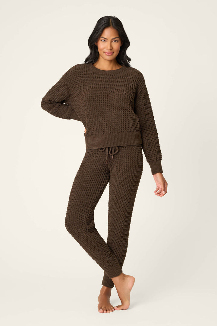 Chenille Waffle Chocolate Lounge Set - Lounge Sets - P.J. Salvage