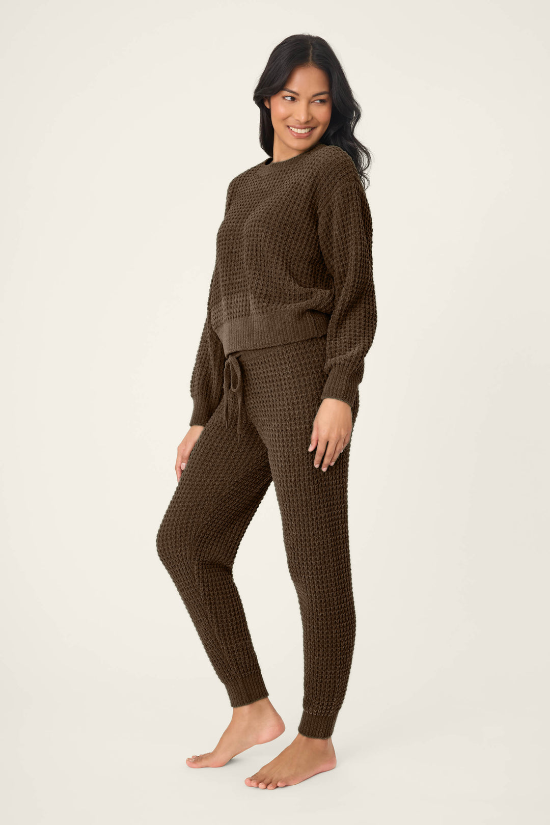Chenille Waffle Chocolate Lounge Set - Lounge Sets - P.J. Salvage