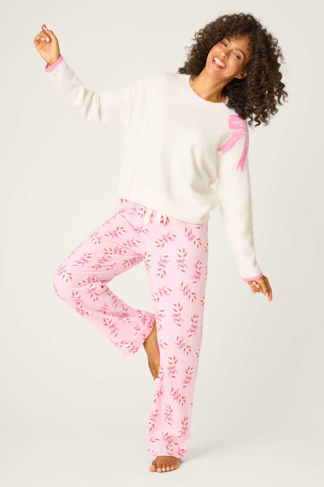 Sweeter Than Sugar Bow Print Snuggle Sweater - Sweater - P.J. Salvage