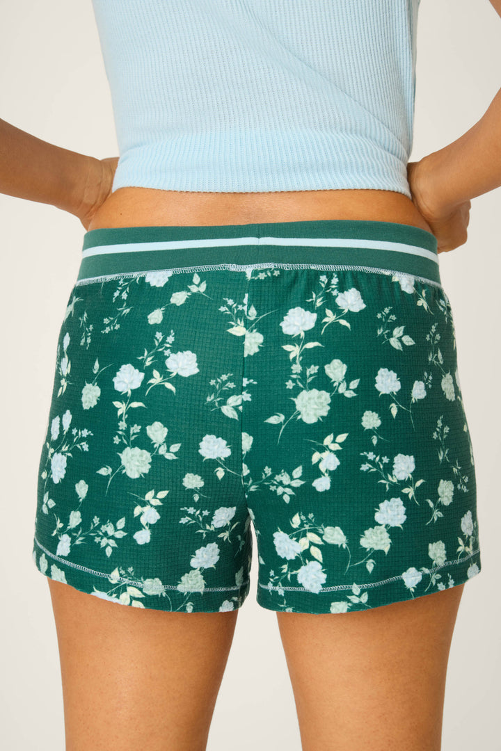 Winter Wonderland Floral Print Velour Shorts - Shorts - P.J. Salvage