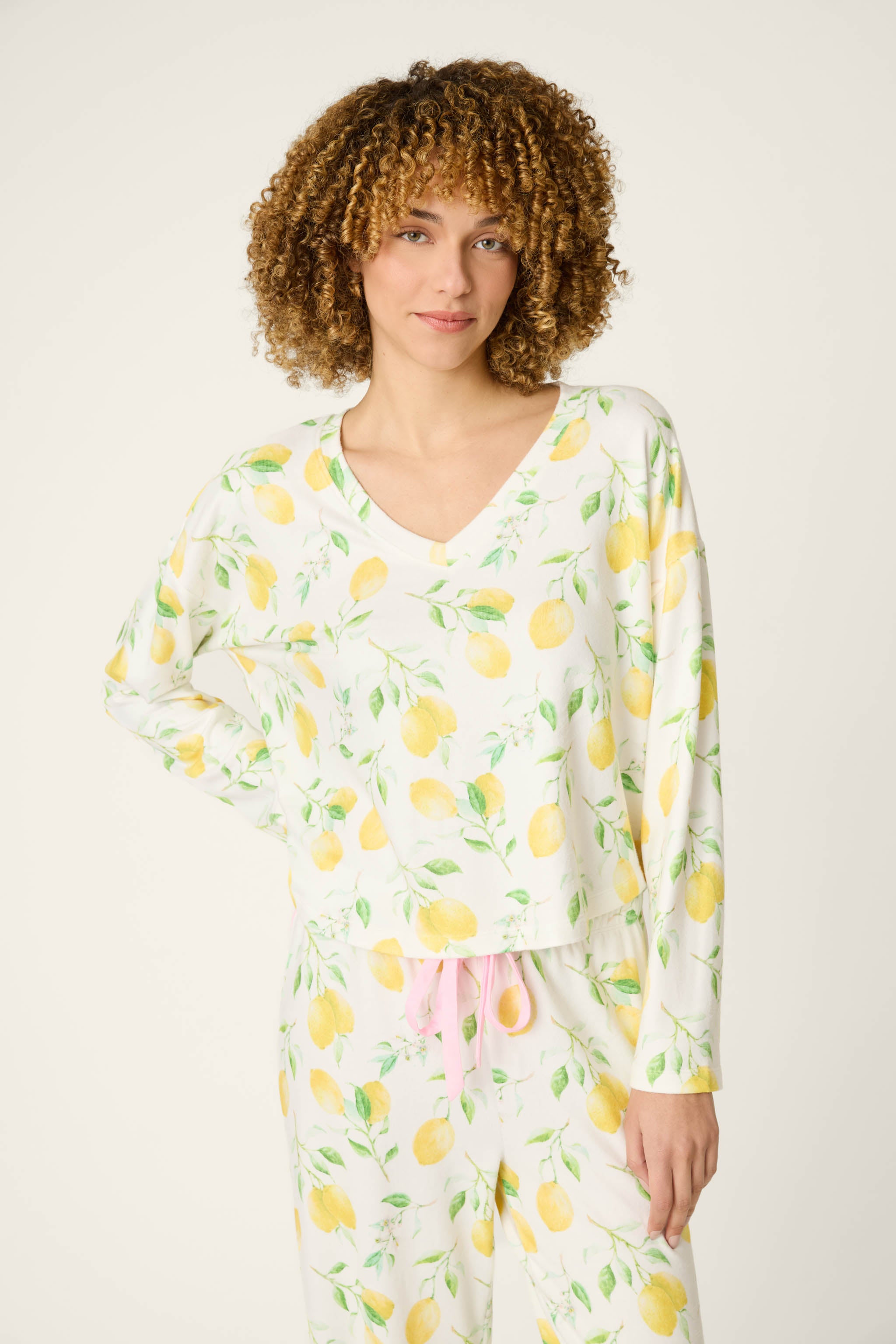 La Dolce Spritz Lemon Zest Long Sleeve Top | P.J. Salvage