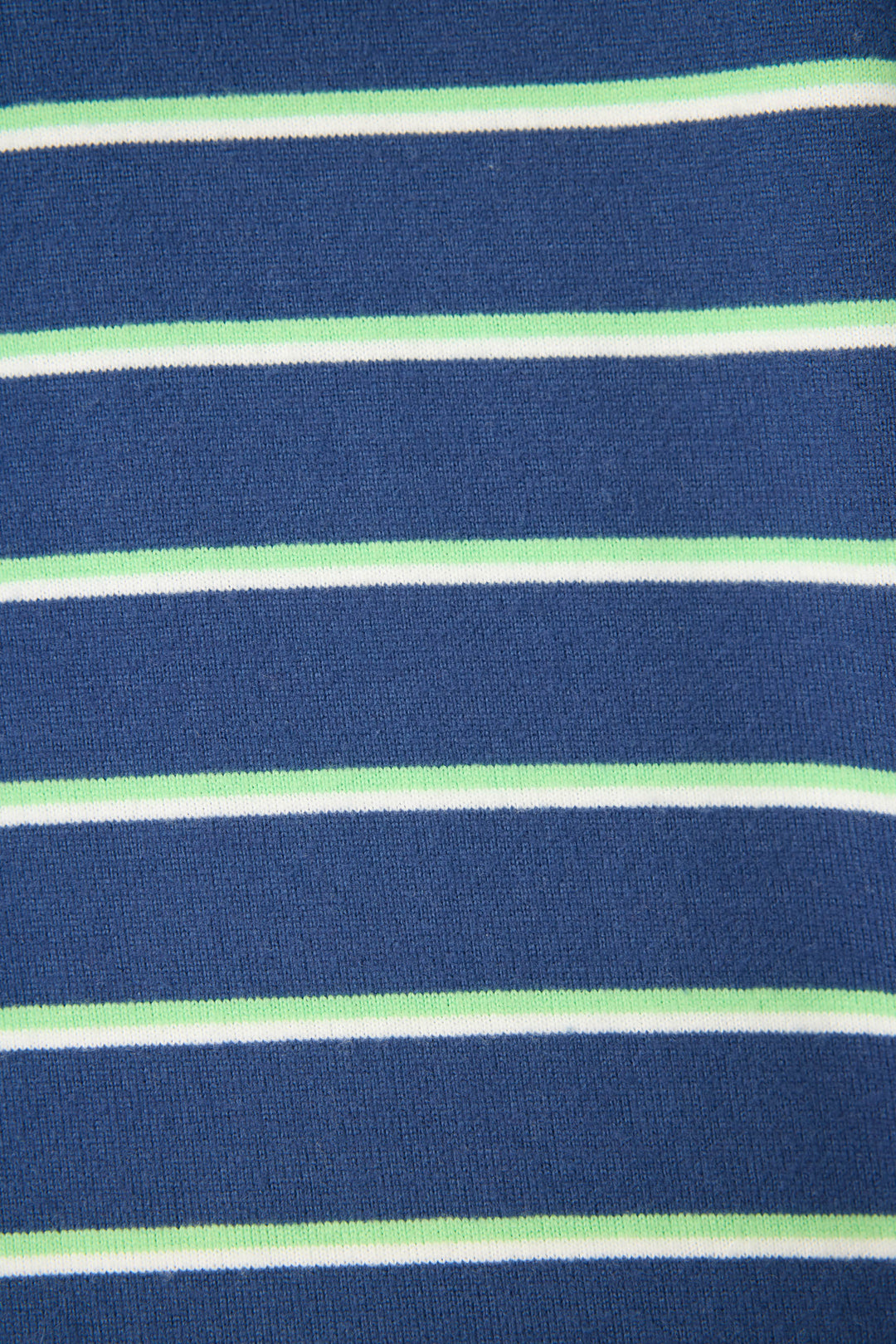 Close-up of the C'est La Vie Striped Hoodie by P.J. Salvage, showing its horizontal stripes in navy blue, white, and light green.