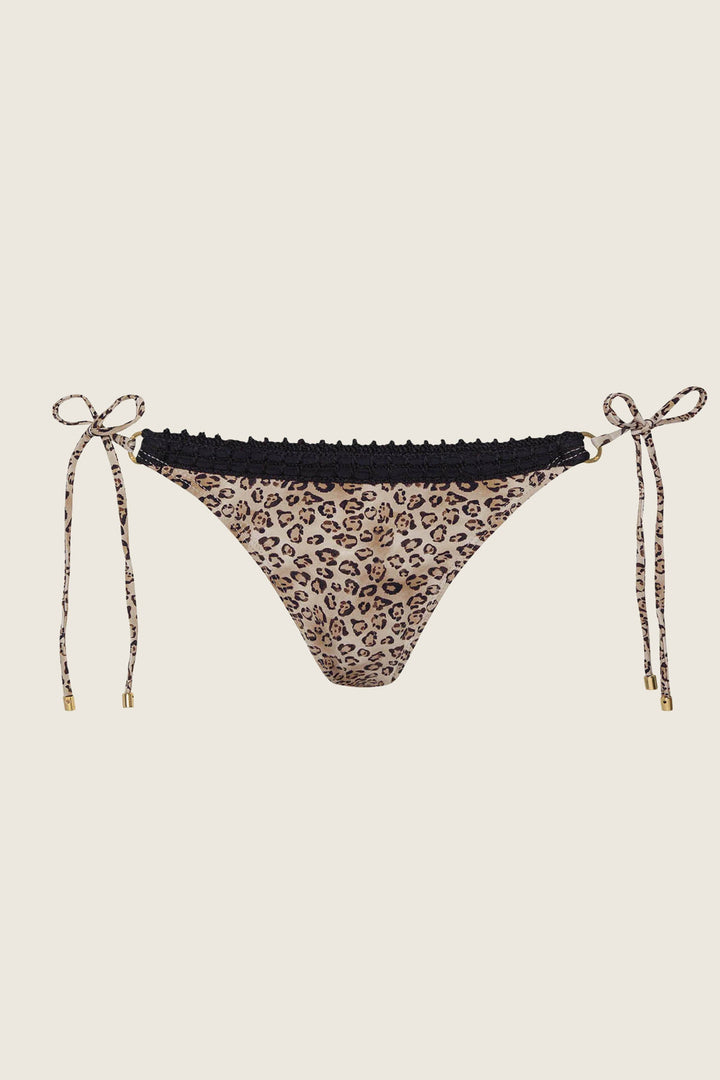 PJS x PQ Swim Leopard Carrie Crochet Trim Tie Side Bottom
