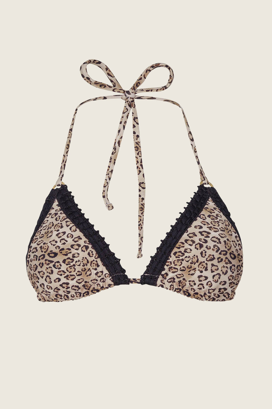 PJS x PQ Swim Leopard Kyle Crochet Trim Triangle Top