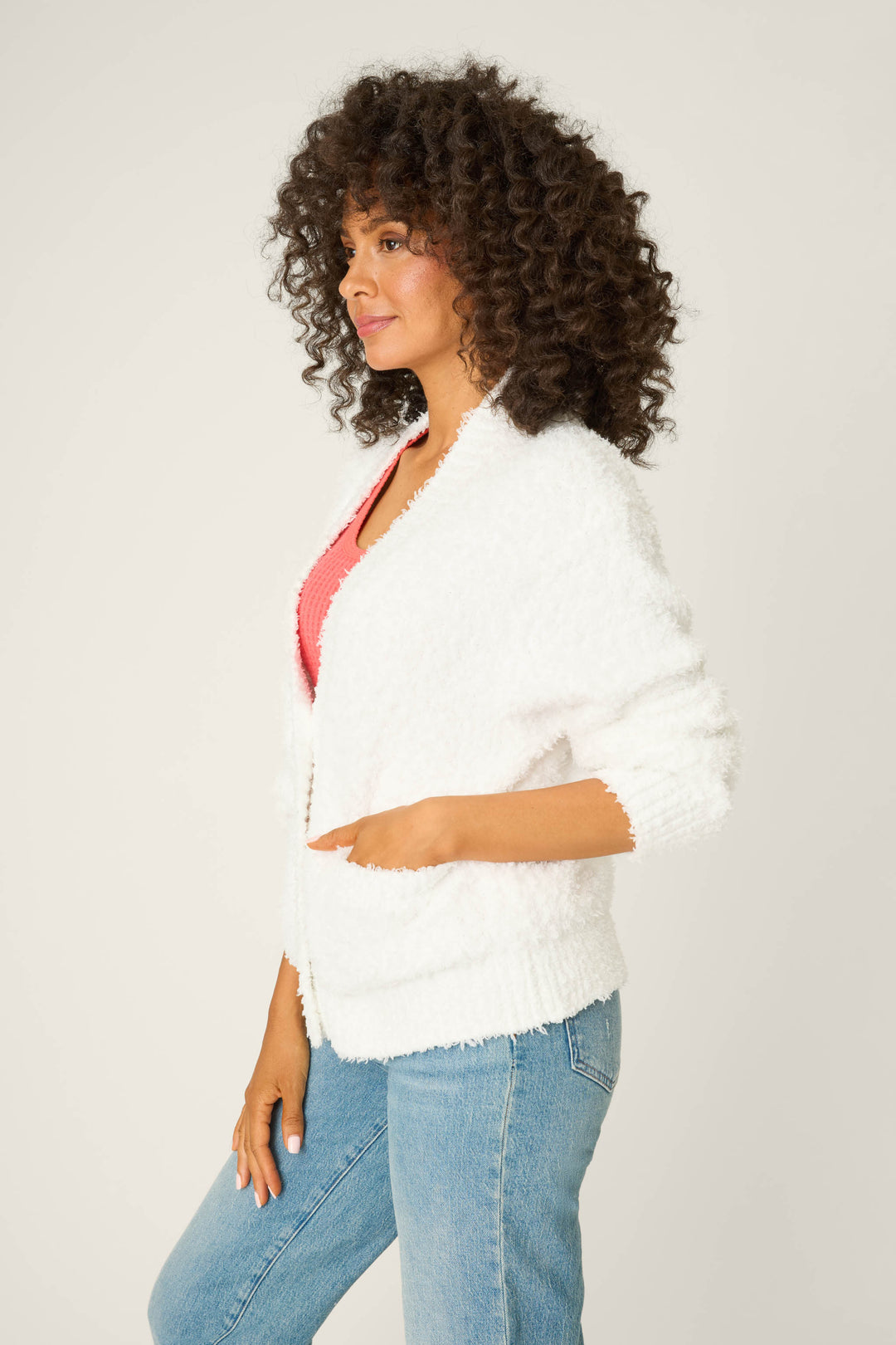 Bundle Up Boucle Ivory Cardigan - Cardigan - P.J. Salvage