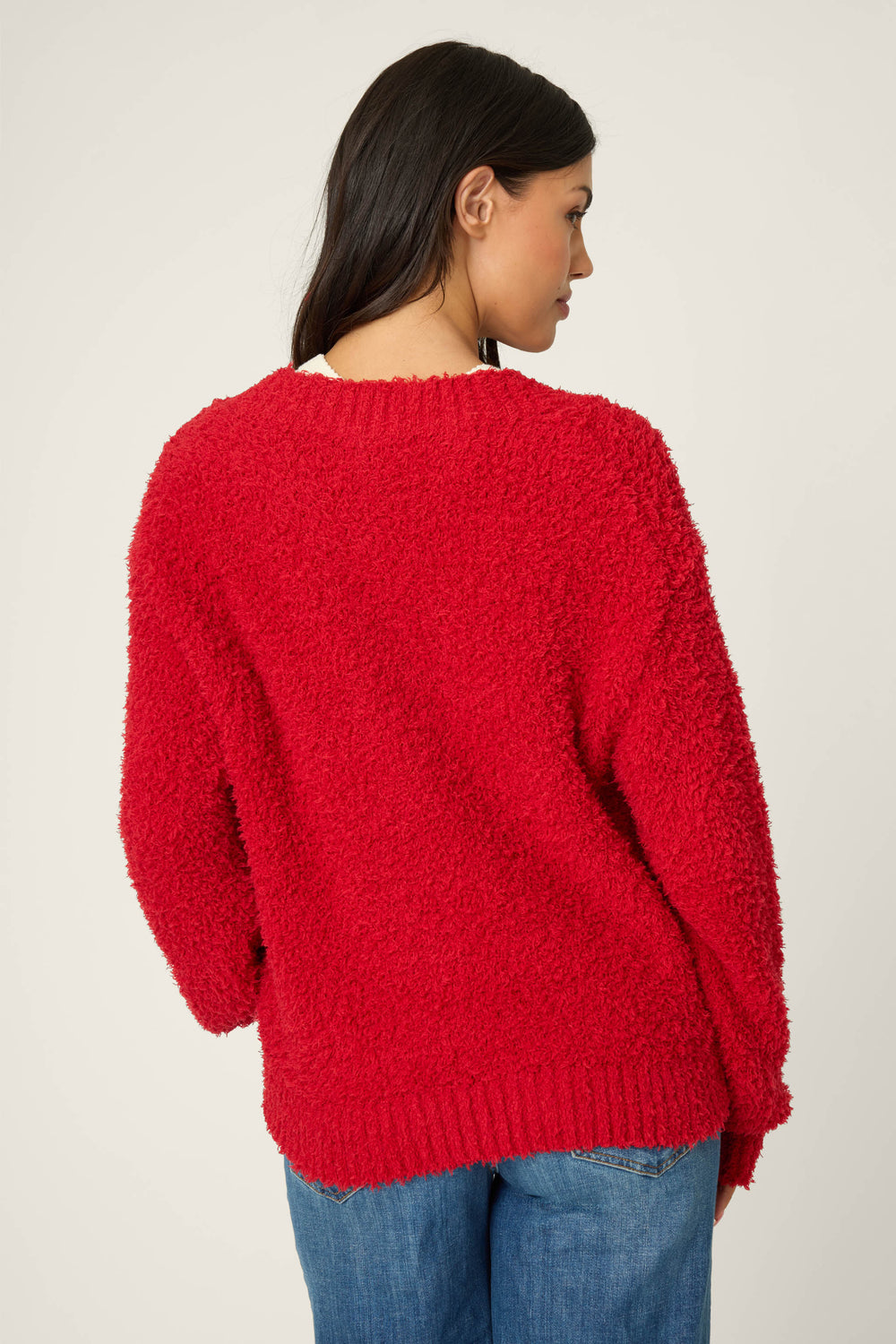 Bundle Up Boucle Red Cardigan - Cardigan - P.J. Salvage