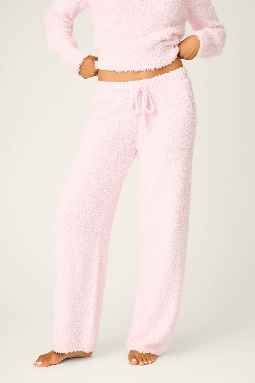 Bundle Up Boucle Pink Open Leg Pants - Open Leg Pants - P.J. Salvage