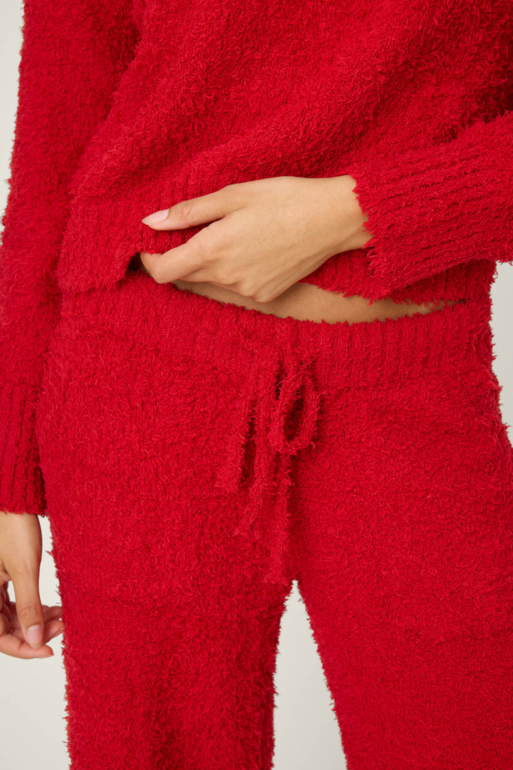 Bundle Up Boucle Red Open Leg Pants - Open Leg Pants - P.J. Salvage