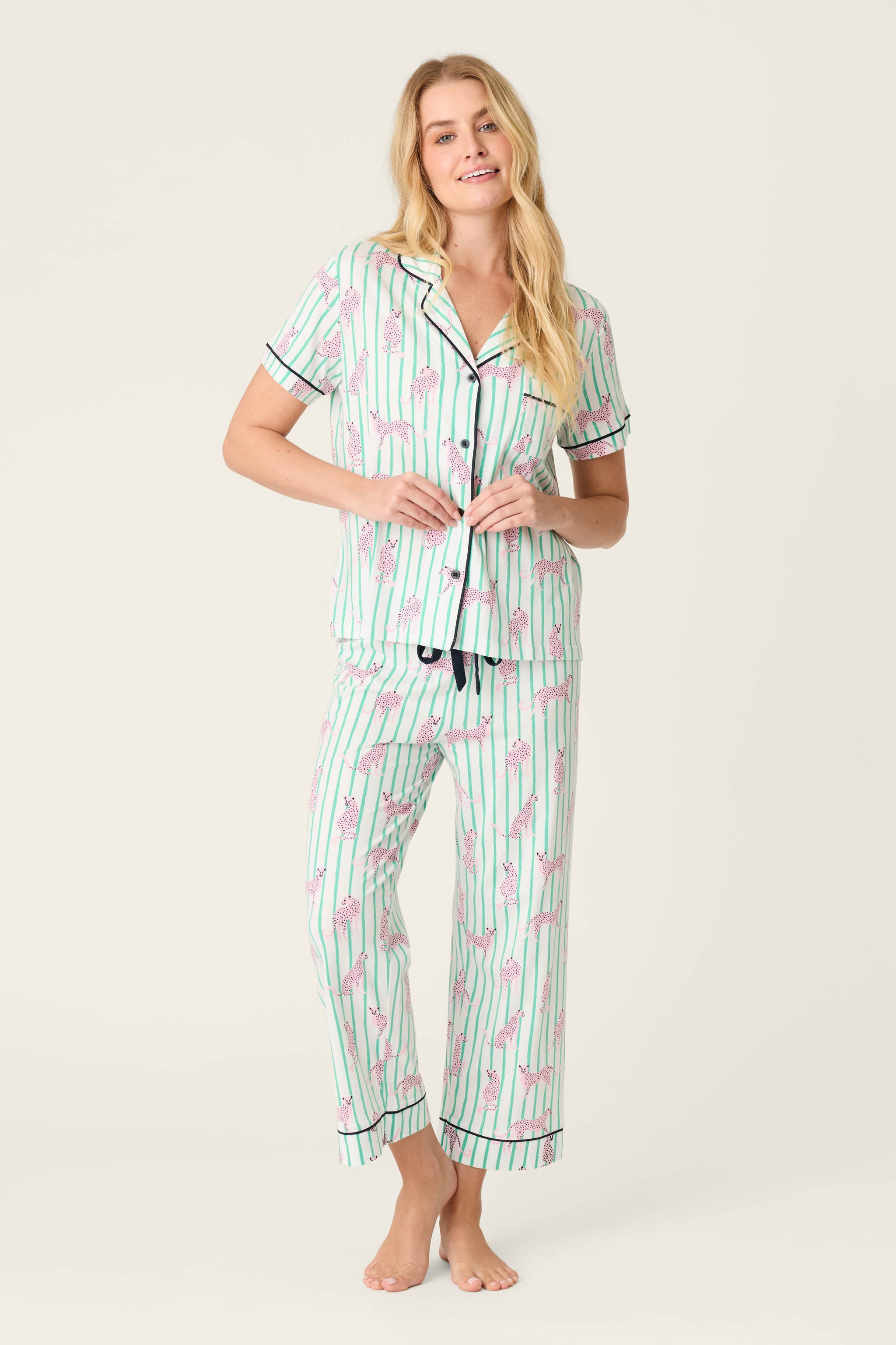 Whimsy Cool Cat Cropped PJ Set | P.J. Salvage