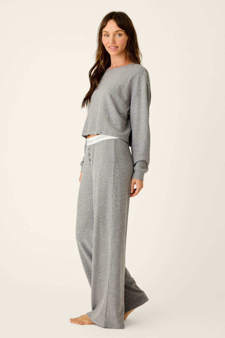 Boyfriend Boxer Dark Grey Sparkle Long Sleeve PJ Set