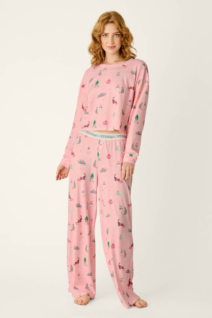 Boyfriend Boxer Deck the Paws Long Sleeve PJ Set