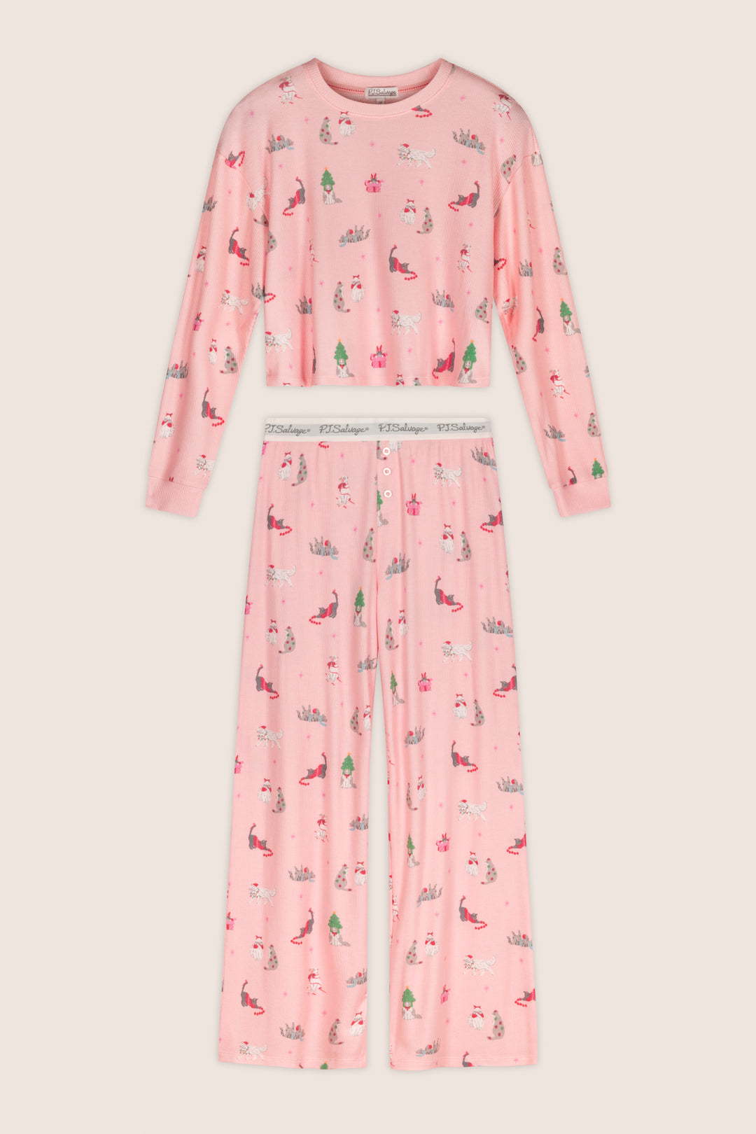 Boyfriend Boxer Deck the Paws Long Sleeve PJ Set