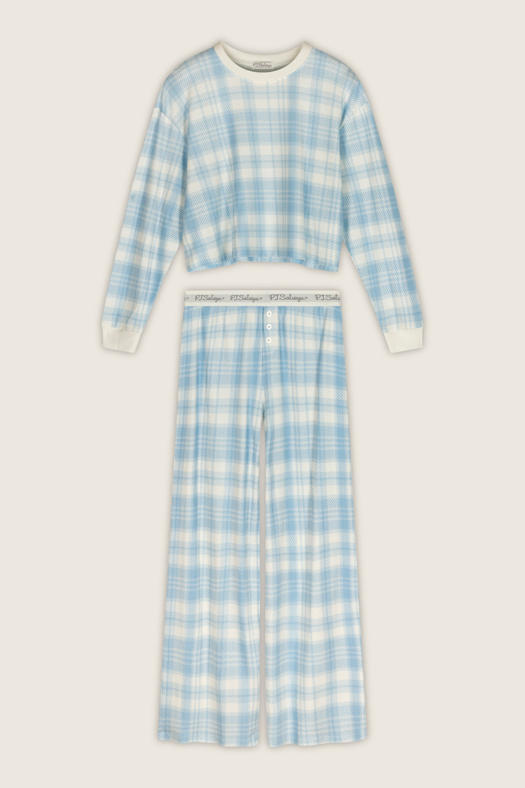 Boyfriend Boxer Blue Plaid Long Sleeve PJ Set