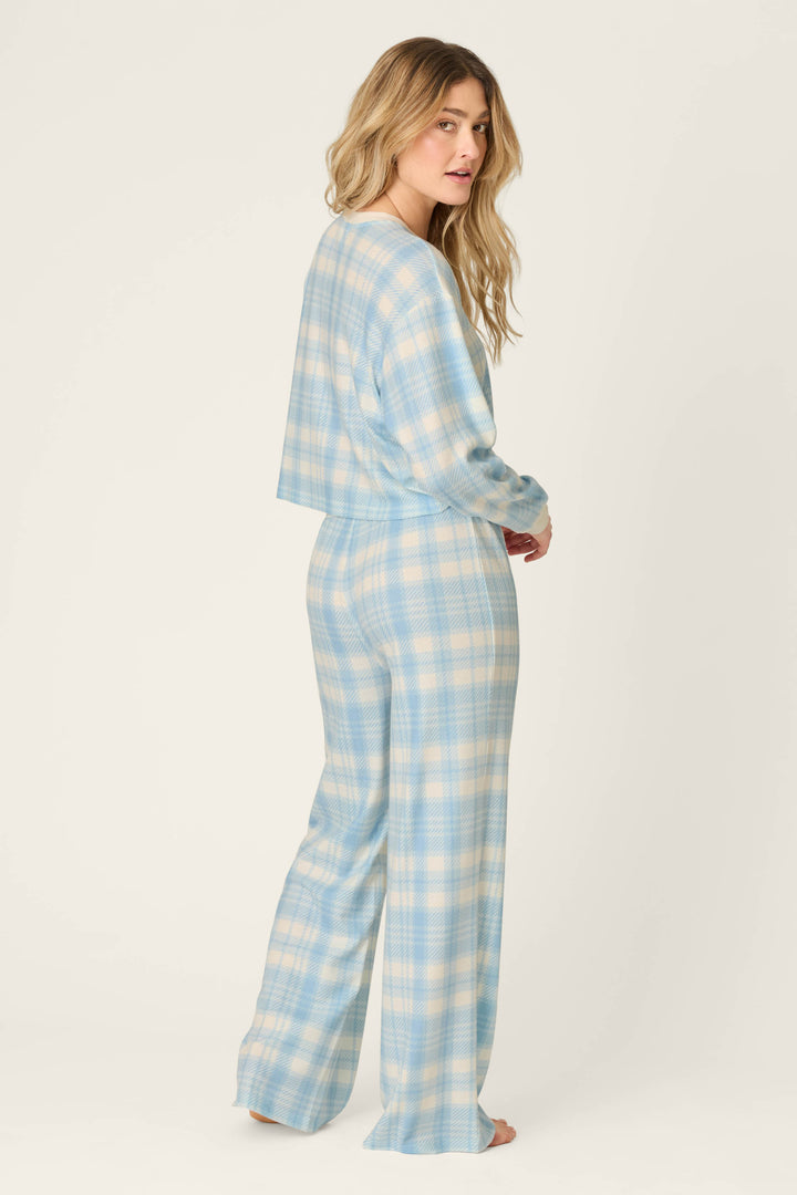 Boyfriend Boxer Blue Plaid Long Sleeve PJ Set