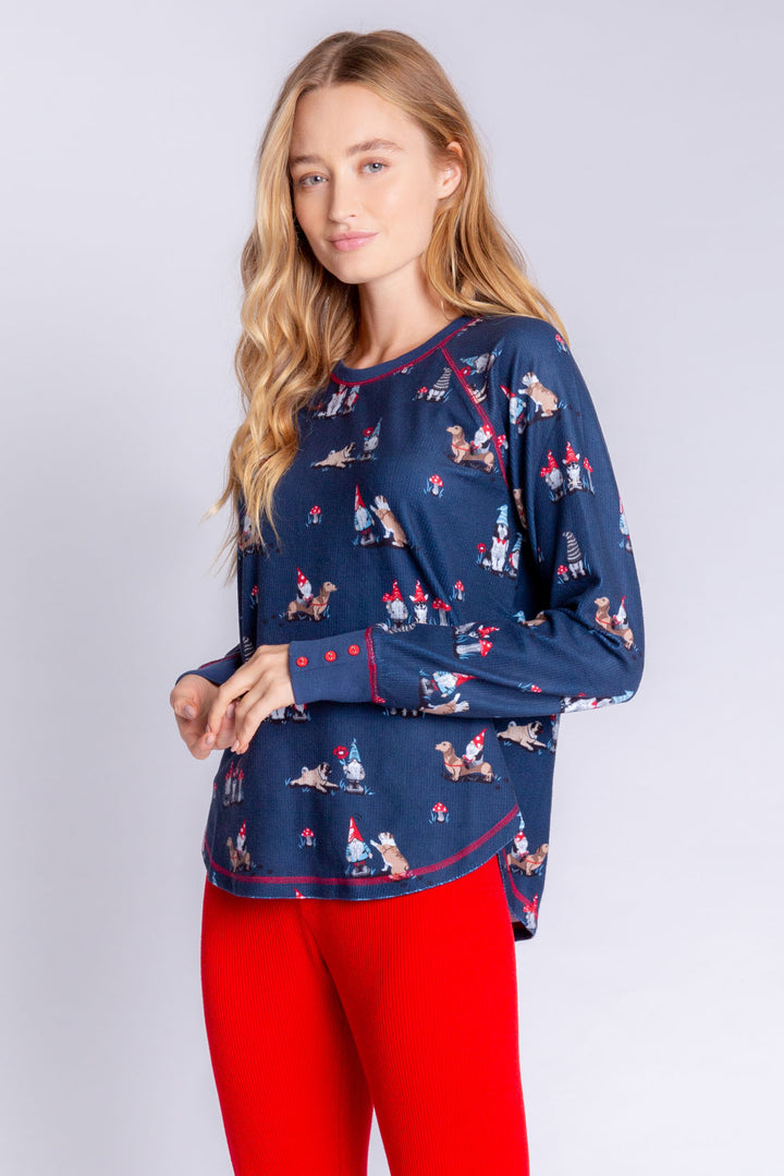 Chillin With My Gnomies Long Sleeve Top - Long Sleeve Tops - P.J. Salvage