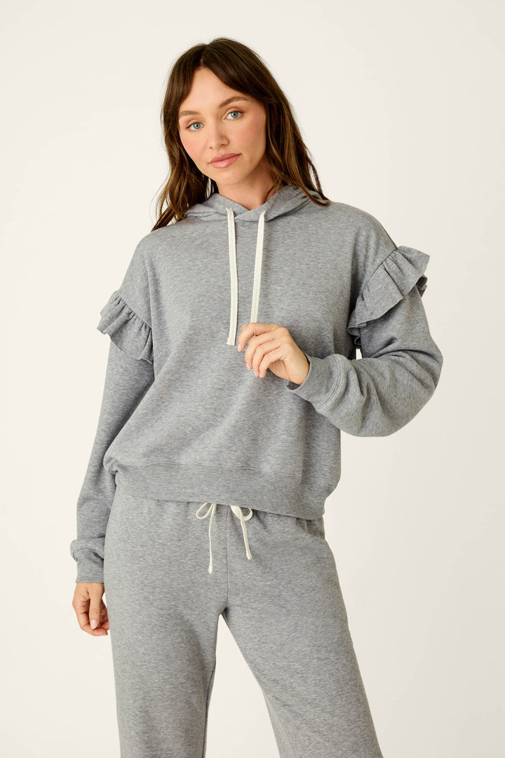 Femme de Noel Heather Grey Flutter Sleeve Hoodie