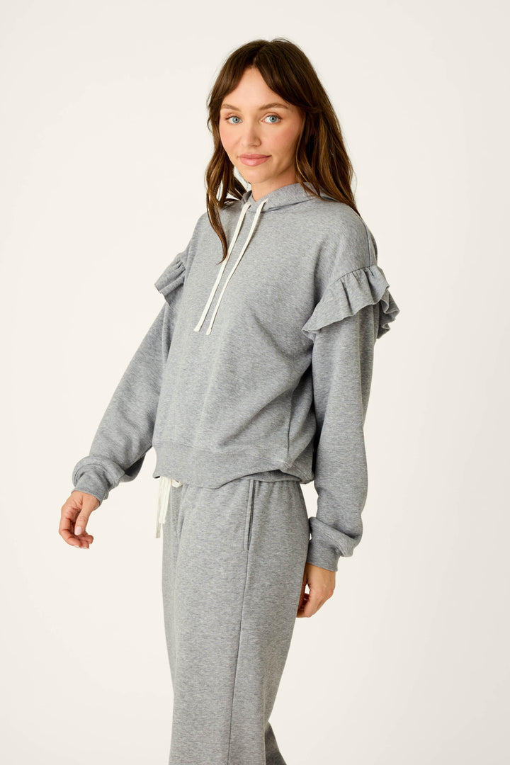 Femme de Noel Heather Grey Flutter Sleeve Hoodie