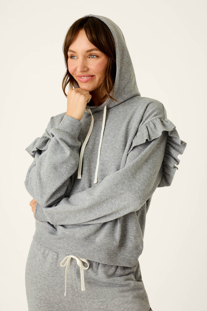 Femme de Noel Heather Grey Flutter Sleeve Hoodie