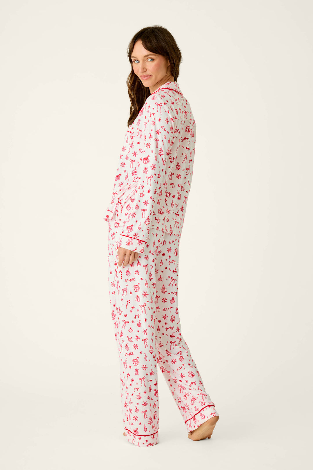 Femme de Noel Holiday Print 3-Piece PJ Set