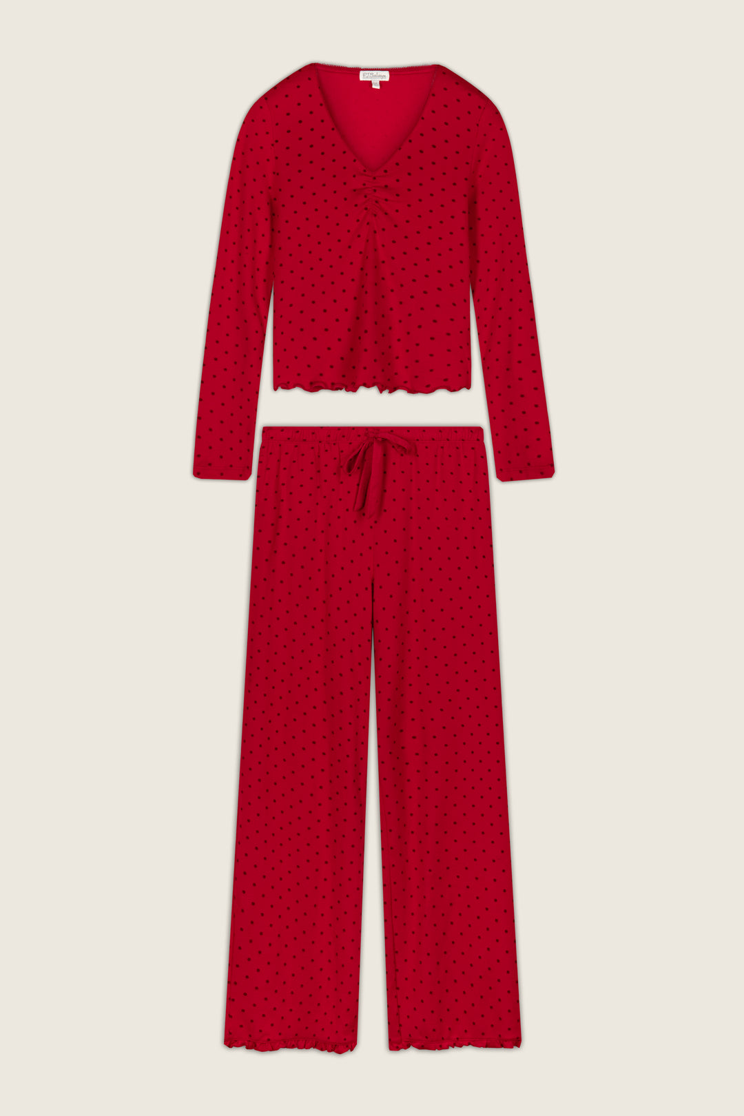 Femme de Noel Tonal Dot Long Sleeve PJ Set
