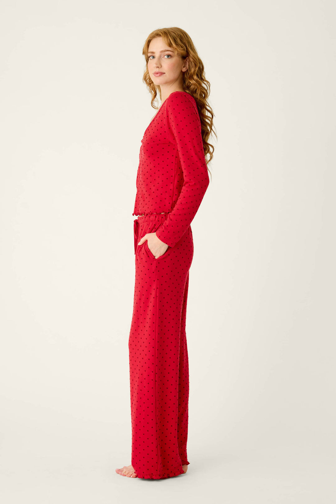 Femme de Noel Tonal Dot Long Sleeve PJ Set