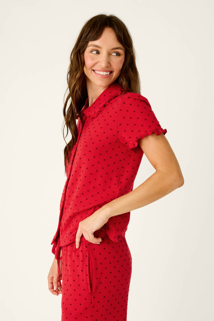 Femme de Noel Tonal Dot Short Sleeve Top