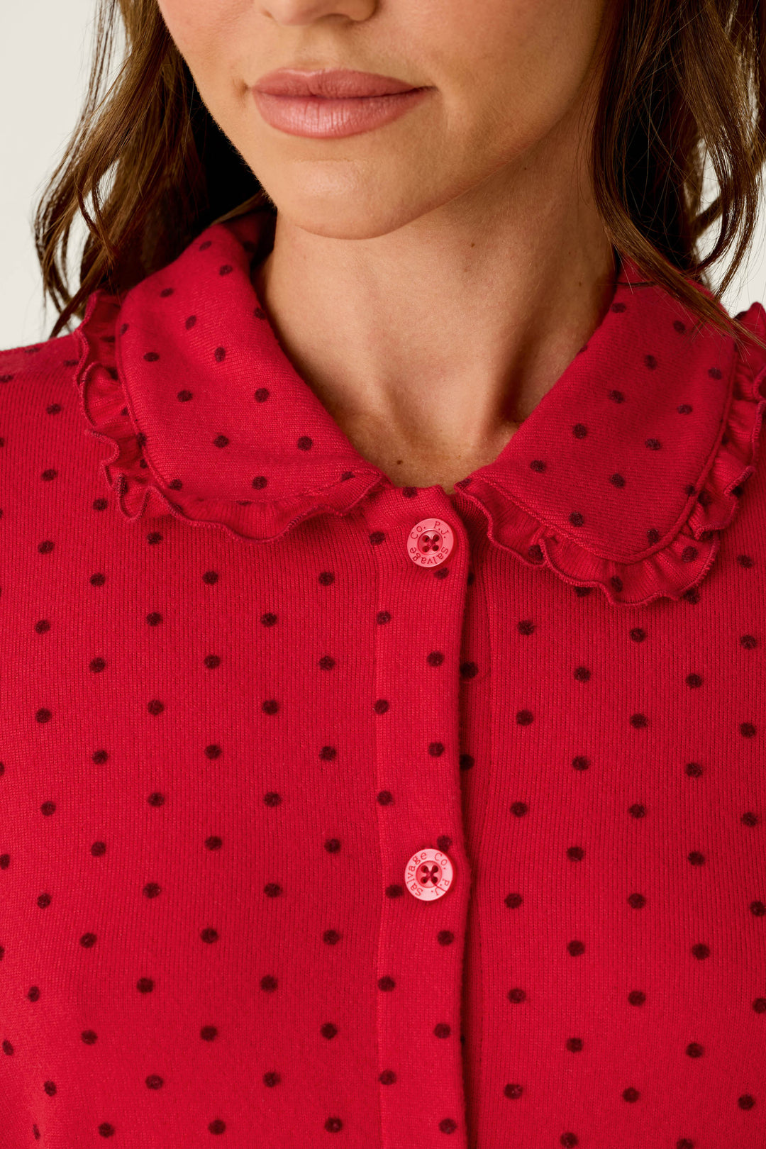 Femme de Noel Tonal Dot Short Sleeve Top