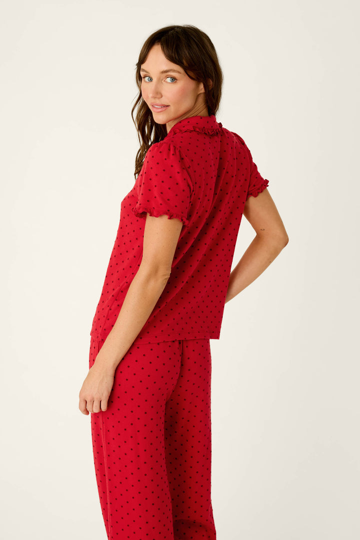 Femme de Noel Tonal Dot Short Sleeve Top