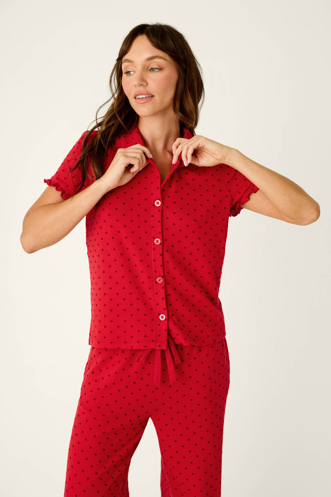 Femme de Noel Tonal Dot Short Sleeve Top