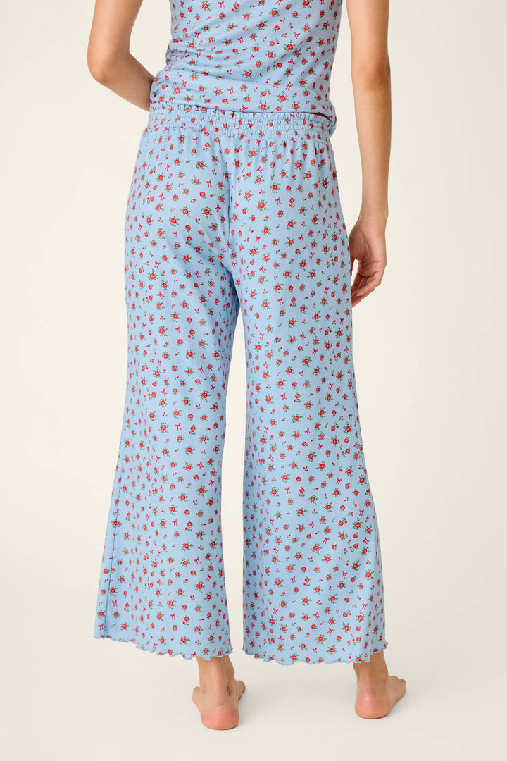 Festive Florals Blue Floral Print Pajama Pants
