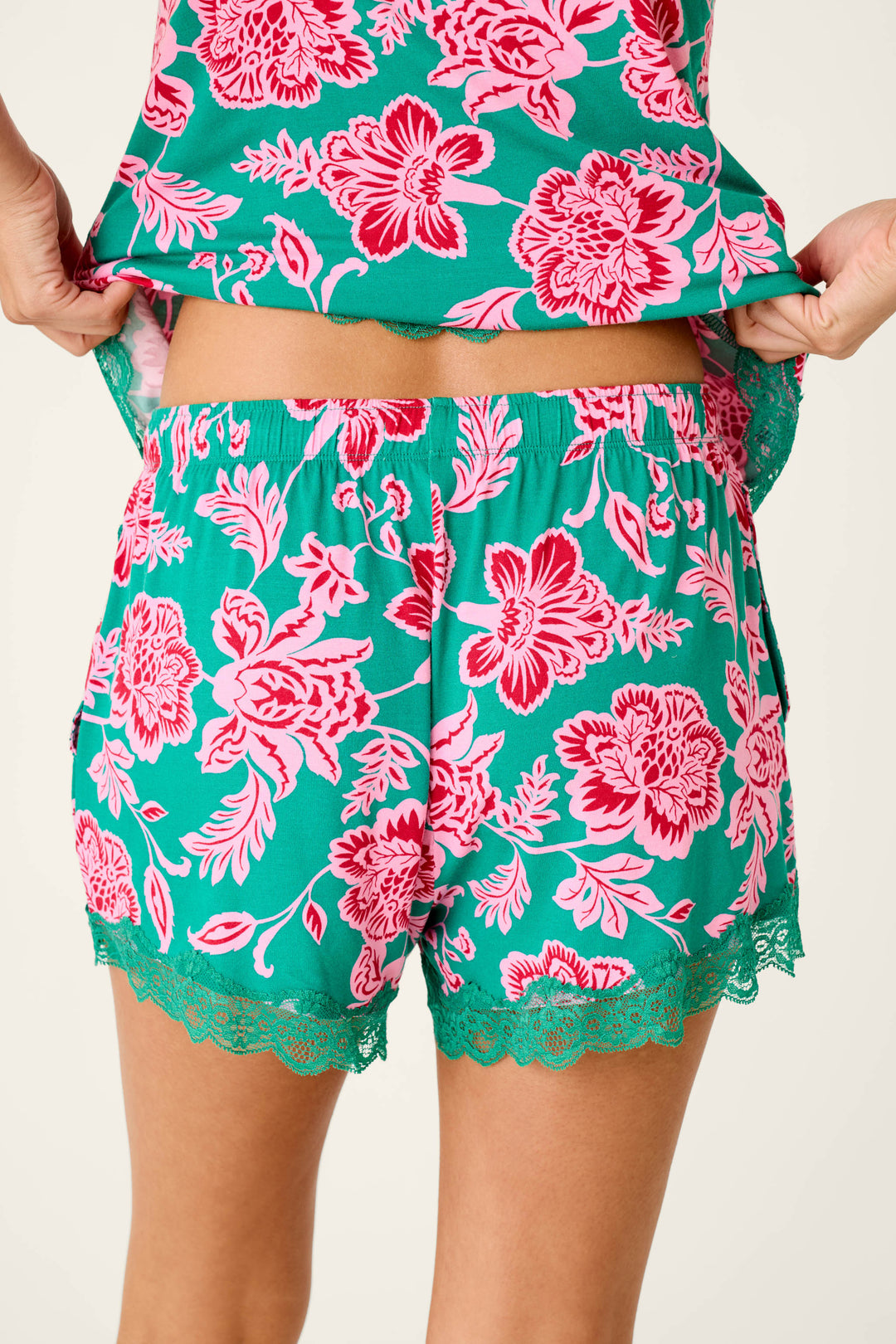 Frosted Floral Dreams Pajama Shorts