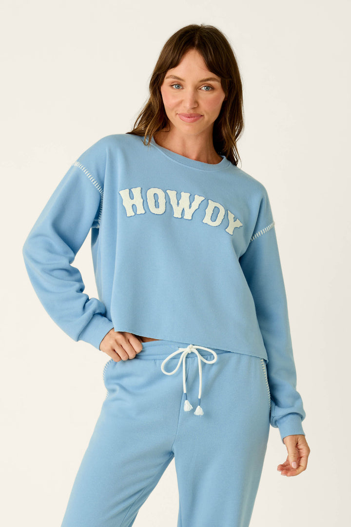 Howdy Holidays Snowdrift Blue Howdy Sweatshirt