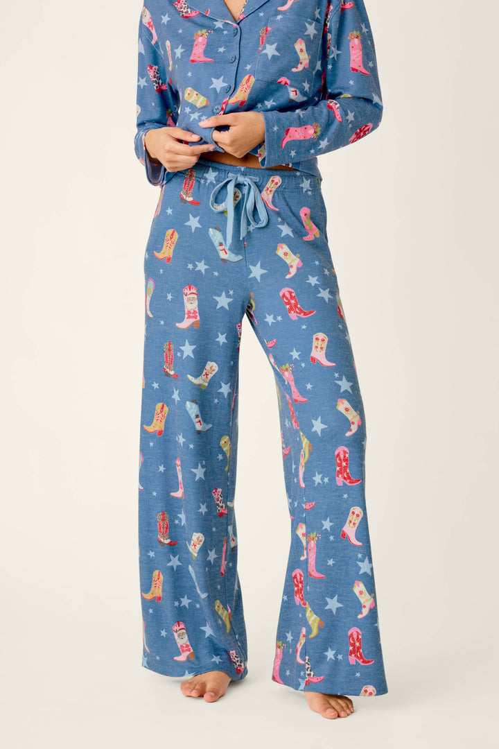 Howdy Holidays Cowboy Boots & Star Print Pajama Pants
