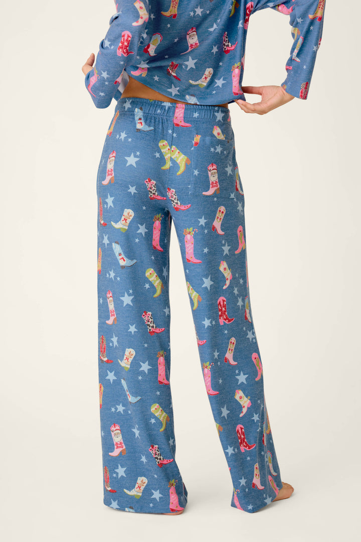 Howdy Holidays Cowboy Boots & Star Print Pajama Pants