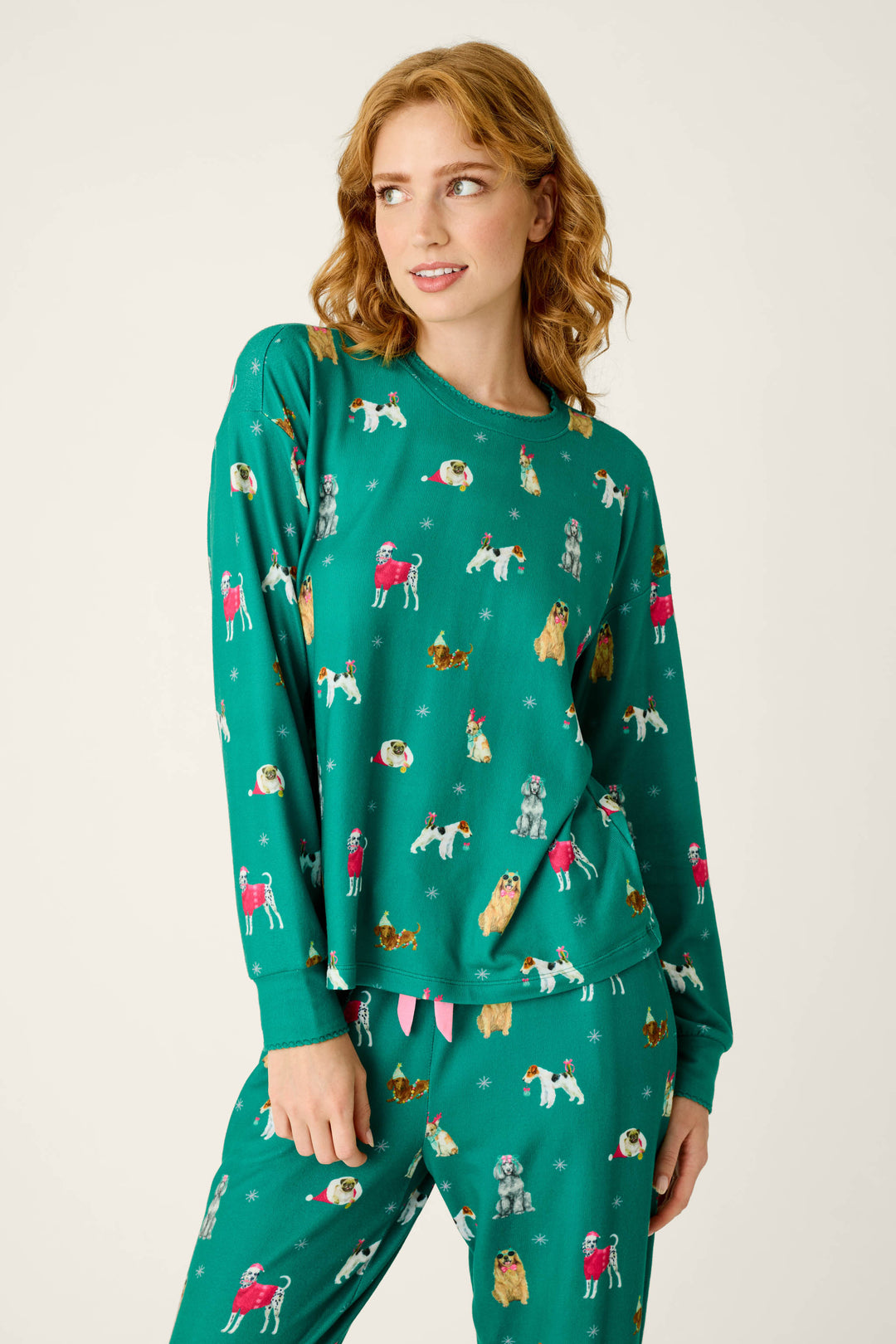 Happy Pawlidays Merry Mutts Dog Print Long Sleeve Top
