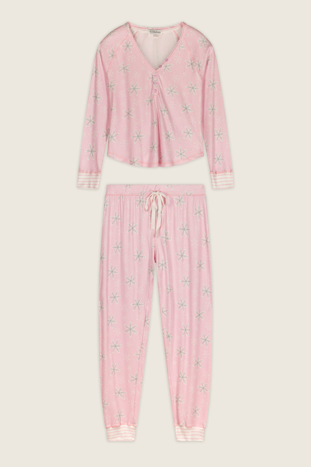 Happy Pawlidays Snowflake Print Long Sleeve PJ Set