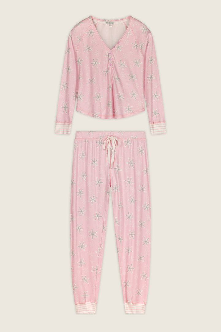 Happy Pawlidays Snowflake Print Long Sleeve PJ Set